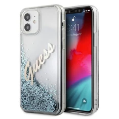 Чохол Guess Glitter Vintage Script для iPhone 12 mini Blue (GUHCP12SGLVSBL)
