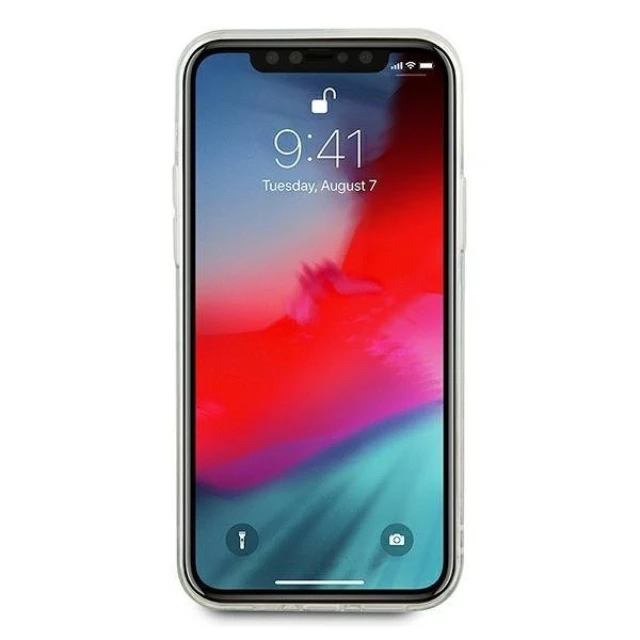 Чохол Guess Glitter Vintage Script для iPhone 12 Pro Max Blue (GUHCP12LGLVSBL)