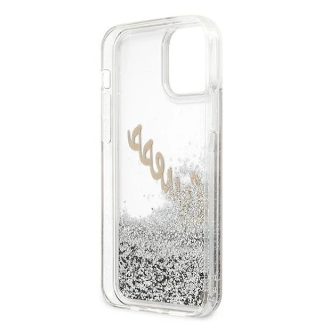 Чохол Guess Glitter Vintage Script для iPhone 12 Pro Max Silver (GUHCP12LGLVSSI)