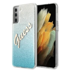 Чохол Guess Glitter Gradient Script для Samsung Galaxy S21 Plus Blue (GUHCS21MPCUGLSBL)