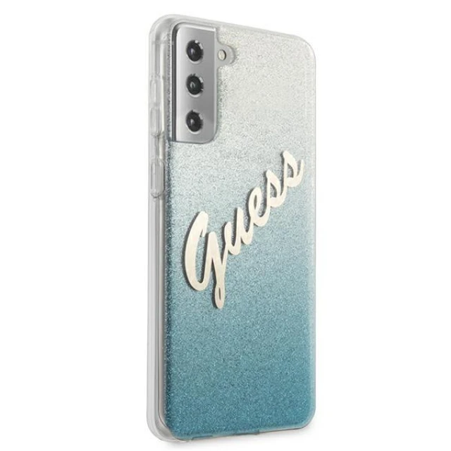 Чохол Guess Glitter Gradient Script для Samsung Galaxy S21 Plus Blue (GUHCS21MPCUGLSBL)