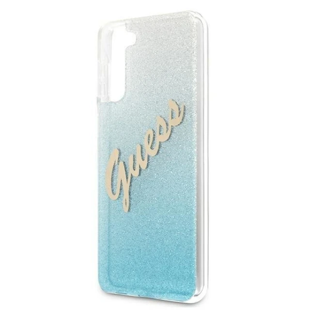 Чохол Guess Glitter Gradient Script для Samsung Galaxy S21 Plus Blue (GUHCS21MPCUGLSBL)