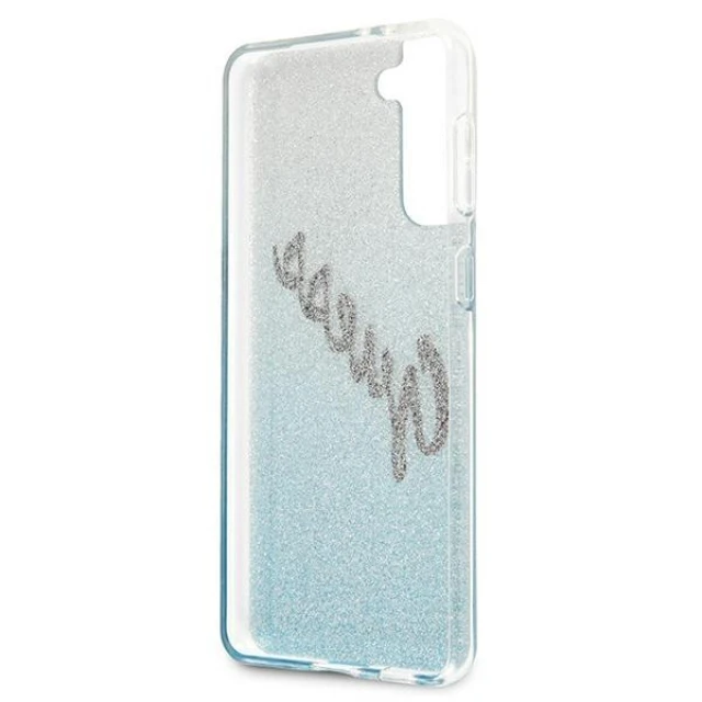 Чохол Guess Glitter Gradient Script для Samsung Galaxy S21 Plus Blue (GUHCS21MPCUGLSBL)