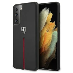 Чохол Ferrari для Samsung Galaxy S21 G991 Off Track Leather Nylon Stripe Black (FEOSIHCS21SBK)