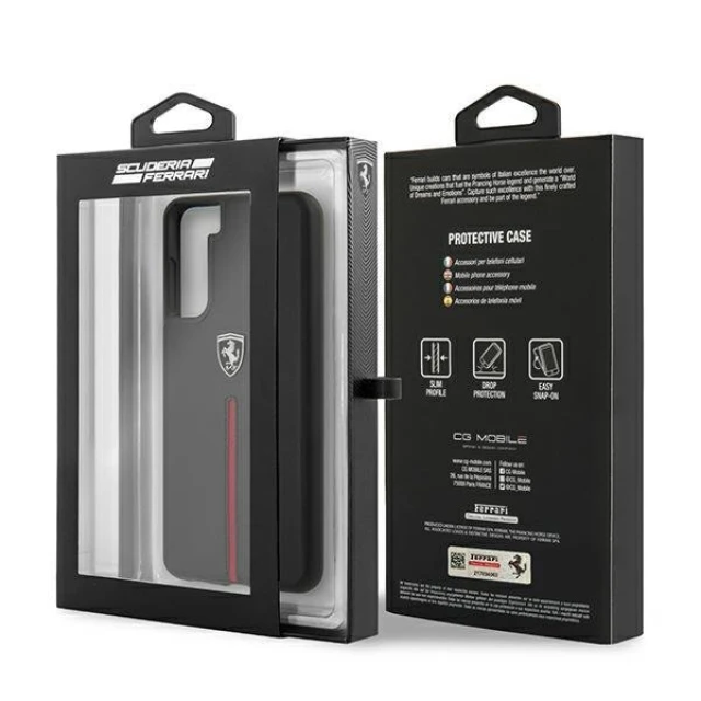 Чохол Ferrari для Samsung Galaxy S21 G991 Off Track Leather Nylon Stripe Black (FEOSIHCS21SBK)