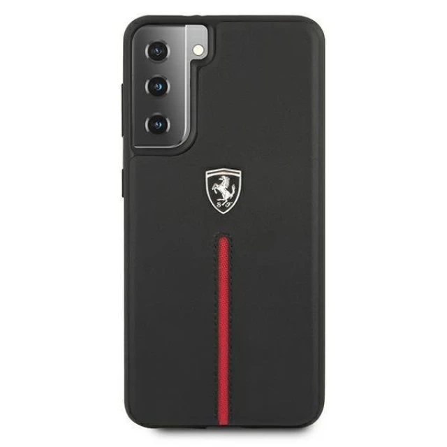 Чехол Ferrari для Samsung Galaxy S21 Plus G996 Off Track Leather Nylon Stripe Black (FEOSIHCS21MBK)