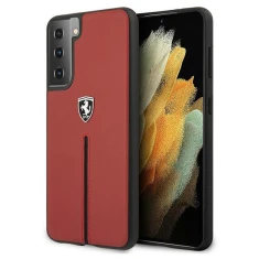 Чохол Ferrari для Samsung Galaxy S21 G991 Off Track Leather Nylon Stripe Red (FEOSIHCS21SRE)
