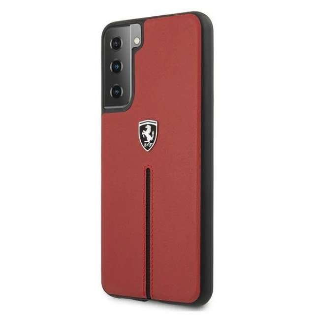 Чохол Ferrari для Samsung Galaxy S21 G991 Off Track Leather Nylon Stripe Red (FEOSIHCS21SRE)