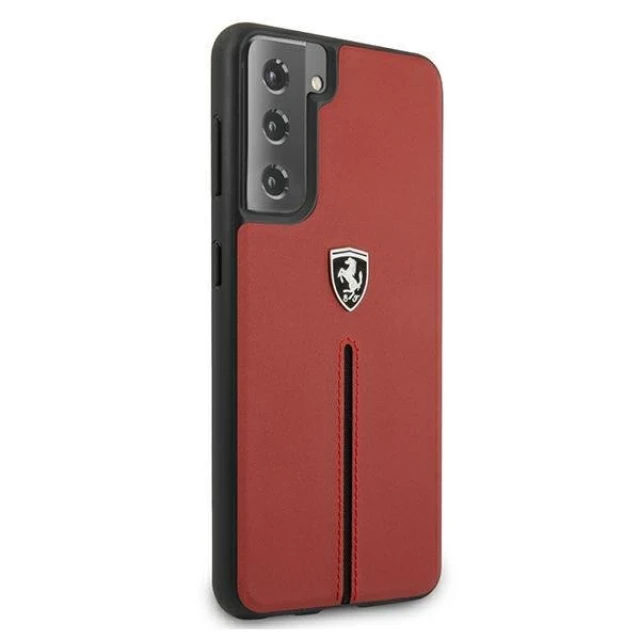 Чохол Ferrari для Samsung Galaxy S21 G991 Off Track Leather Nylon Stripe Red (FEOSIHCS21SRE)
