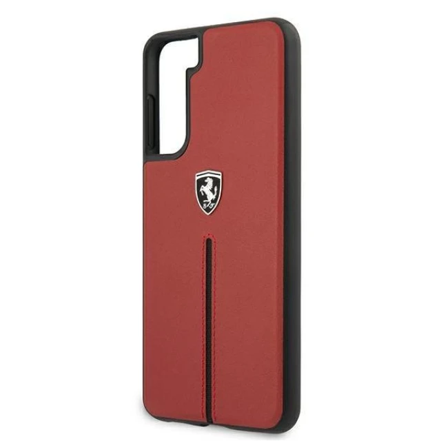 Чохол Ferrari для Samsung Galaxy S21 G991 Off Track Leather Nylon Stripe Red (FEOSIHCS21SRE)