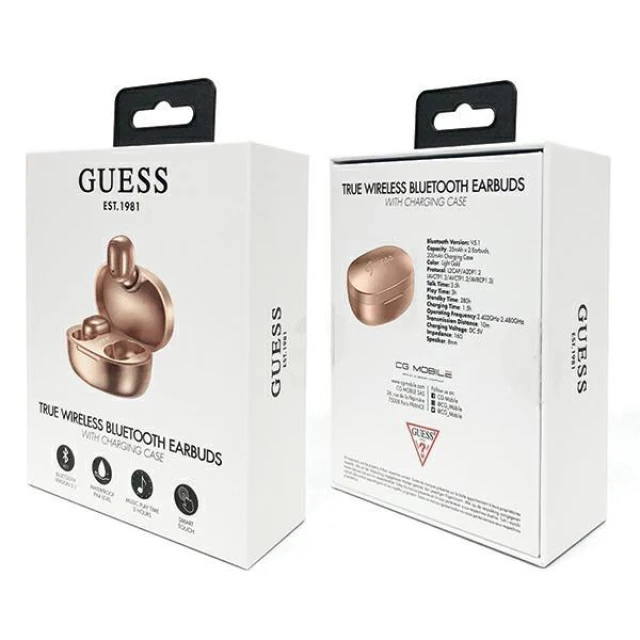 Навушники Guess TWS Bluetooth Gold (GUTWST30GO)