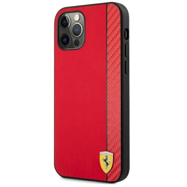 Чехол Ferrari для iPhone 12 Pro Max On Track Carbon Stripe Red (FESAXHCP12LRE)