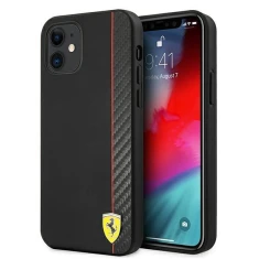 Чехол-книжка Ferrari для iPhone 12 mini On Track Carbon Stripe Black (FESAXHCP12SBK)