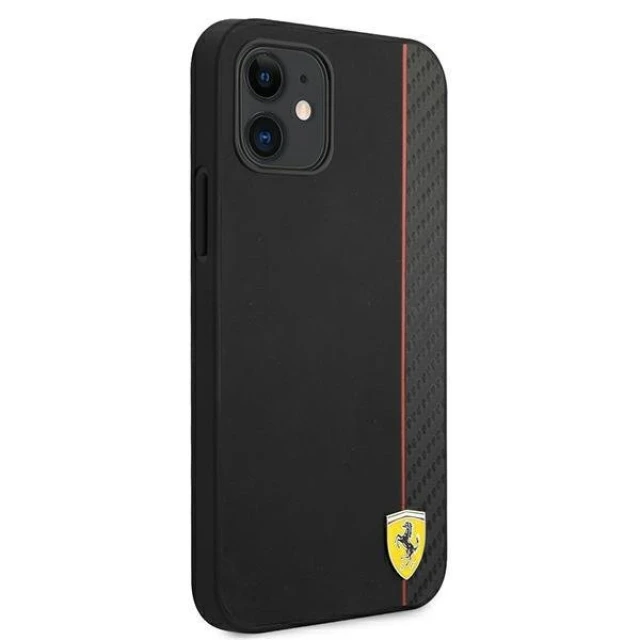 Чохол-книжка Ferrari для iPhone 12 mini On Track Carbon Stripe Black (FESAXHCP12SBK)