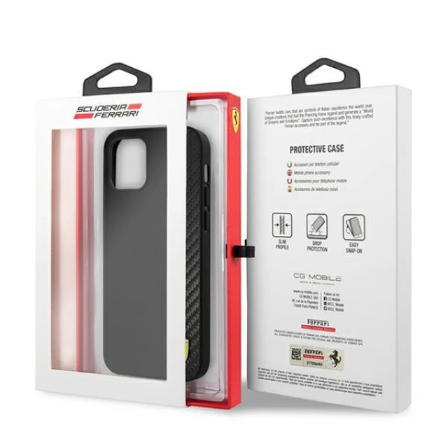 Чохол-книжка Ferrari для iPhone 12 mini On Track Carbon Stripe Black (FESAXHCP12SBK)