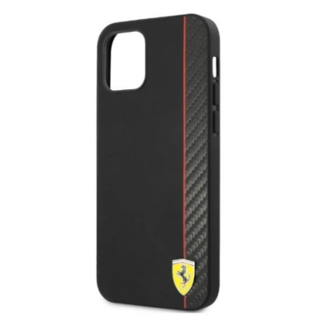 Чохол Ferrari для iPhone 12 Pro Max On Track Carbon Stripe Black (FESAXHCP12LBK)