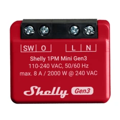 Реле Wi-Fi Shelly 1PM Mini Gen3 Bluetooth (1PMminiGen3)