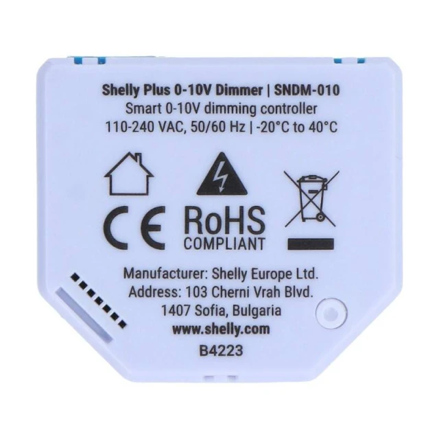 Диммер Shelly Plus 0-10V Wi-Fi Bluetooth (3800235265703)
