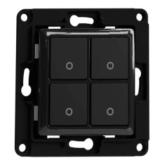 Вимикач настінний Shelly WS4 4-кнопковий Black (Wallswitch4Black)