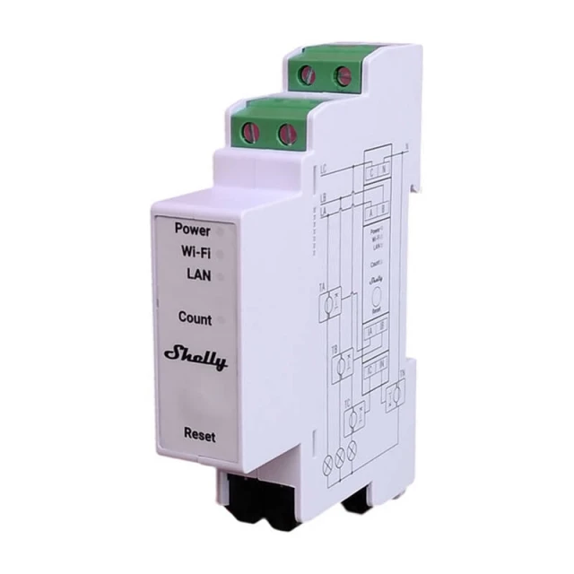 Лічильник енергії Shelly Pro 3EM 400A Wi-Fi/Bluetooth (Pro3EM-400)