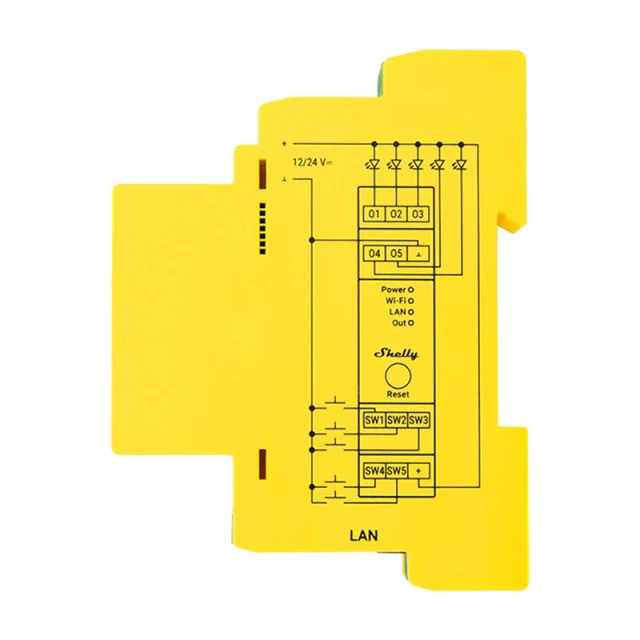 LED контролер Shelly RGBWW Pro Wi-Fi 5-канальний DIN (3800235268216)