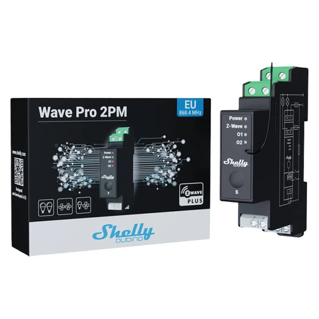 Реле DIN Z-Wave Shelly Qubino Pro 2PM 2-канальне (WavePro2PM)