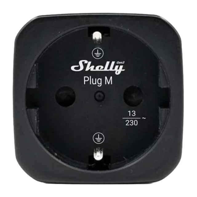 Розумна розетка Shelly Plug M Gen3 Wi-Fi Black (S3PL-30110EU)