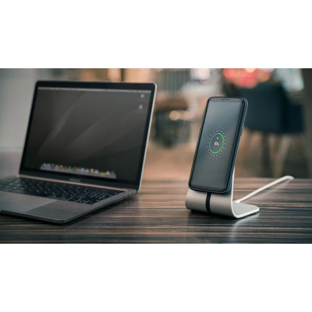 Бездротова зарядка Xvida Power 2 Wireless Charging Desk Stand Silver (W2-DESKM-01SI-EU)