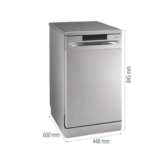 Посудомийна машина Gorenje GS520E15S окремостояча 45 см 9 комплектів E Grey (3838782574467)