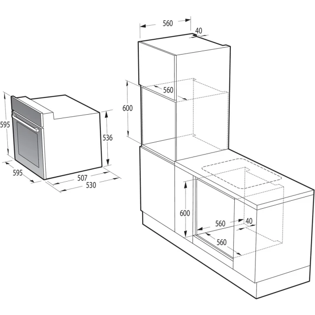 Електродуховка Gorenje BO6635E01BG 60 л Black (3838782986758)