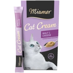 Кормова добавка для котів Miamor Cat Confect солодова паста з сиром 6 шт x 15 г (4000158743077)