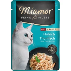 Вологий корм для котів Miamor Filets з куркою та тунцем у соусі 100 г (4000158748218)