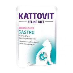 Ветеринарна дієта для котів Kattovit Gastro з лососем та рисом 85 г (4000158772336)