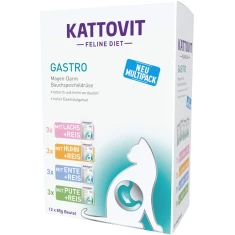 Ветеринарна дієта для котів Kattovit Gastro набір для підтримки травлення 12 шт x 85 г (4000158772640)