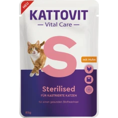 Влажный корм для котов Kattovit Vital Care Sterilised с курицей 85 г (4000158782113)