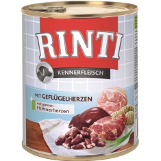Вологий корм для собак RINTI Kennerfleisch з серцем птиці 800 г (4000158910776)