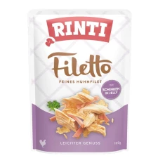 Вологий корм для собак RINTI Filetto з куркою та шинкою в желе 100 г (4000158954015)