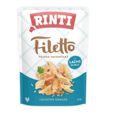 Вологий корм для собак RINTI Filetto з куркою та лососем в желе 100 г (4000158954077)