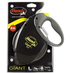 Рулетка-повідець для собак Flexi Giant L стрічка 8 м до 50 кг Black-Yellow (4000498015568)