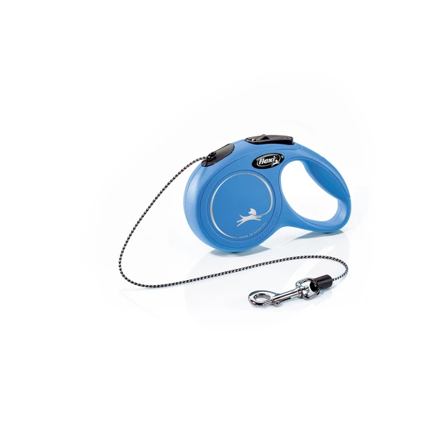 Рулетка-повідець для собак Flexi New Classic шнур XS 3 м 8 кг Blue (4000498022412)