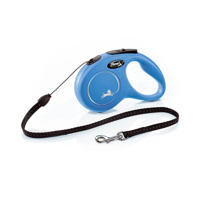 Рулетка-повідець для собак Flexi New Classic шнур S 8 м 12 кг Blue (4000498022719)