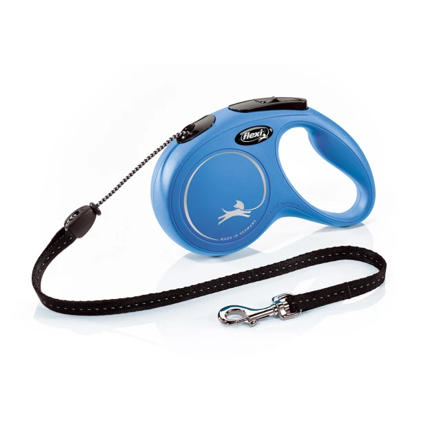 Рулетка-повідець для собак Flexi New Classic шнур M 8 м 20 кг Blue (4000498022818)