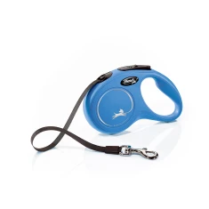 Рулетка-повідець для собак Flexi New Classic S 5 м до 15 кг стрічка Blue (4000498023211)
