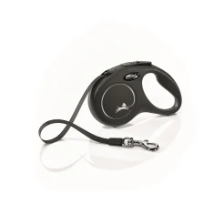 Рулетка-повідець для собак Flexi New Classic S стрічка 5 м до 15 кг Black (4000498023228)