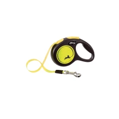 Рулетка-повідець для собак Flexi New Neon L стрічка 5 м до 50 кг Yellow (4000498031711)