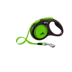 Рулетка-повідець для собак Flexi New Neon M стрічка 5 м Green (4000498031902)