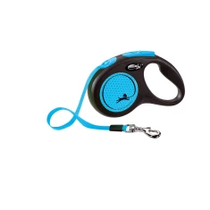 Рулетка-повідець для собак Flexi New Neon M стрічка 5 м Blue (4000498032114)