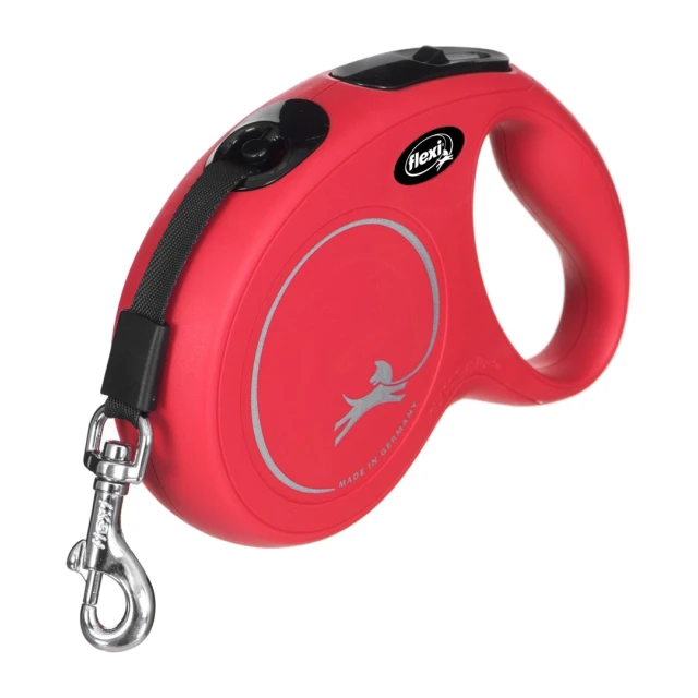 Рулетка-повідець для собак Flexi New Classic M стрічка 5 м Red (4000498032206)