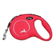 Рулетка-повідець для собак Flexi New Classic M стрічка 5 м Red (4000498032206)
