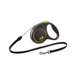 Рулетка-повідець для собак Flexi Black Design S стрічка 5 м до 12 кг Green (4000498033326)